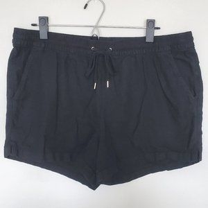 Women's Casual Black Drawstring Cotton Shorts | H&M Sz 12